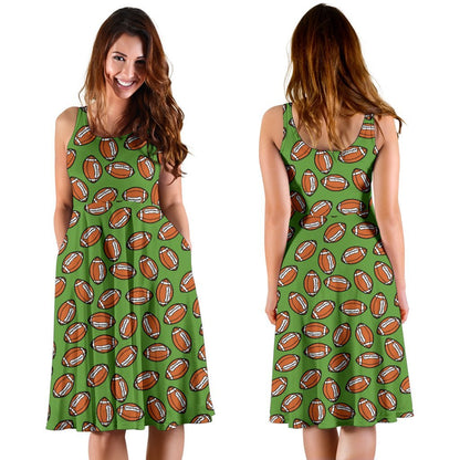 American Football on Green Design Sleeveless Dress