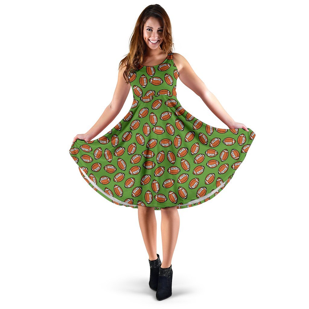 American Football on Green Design Sleeveless Dress