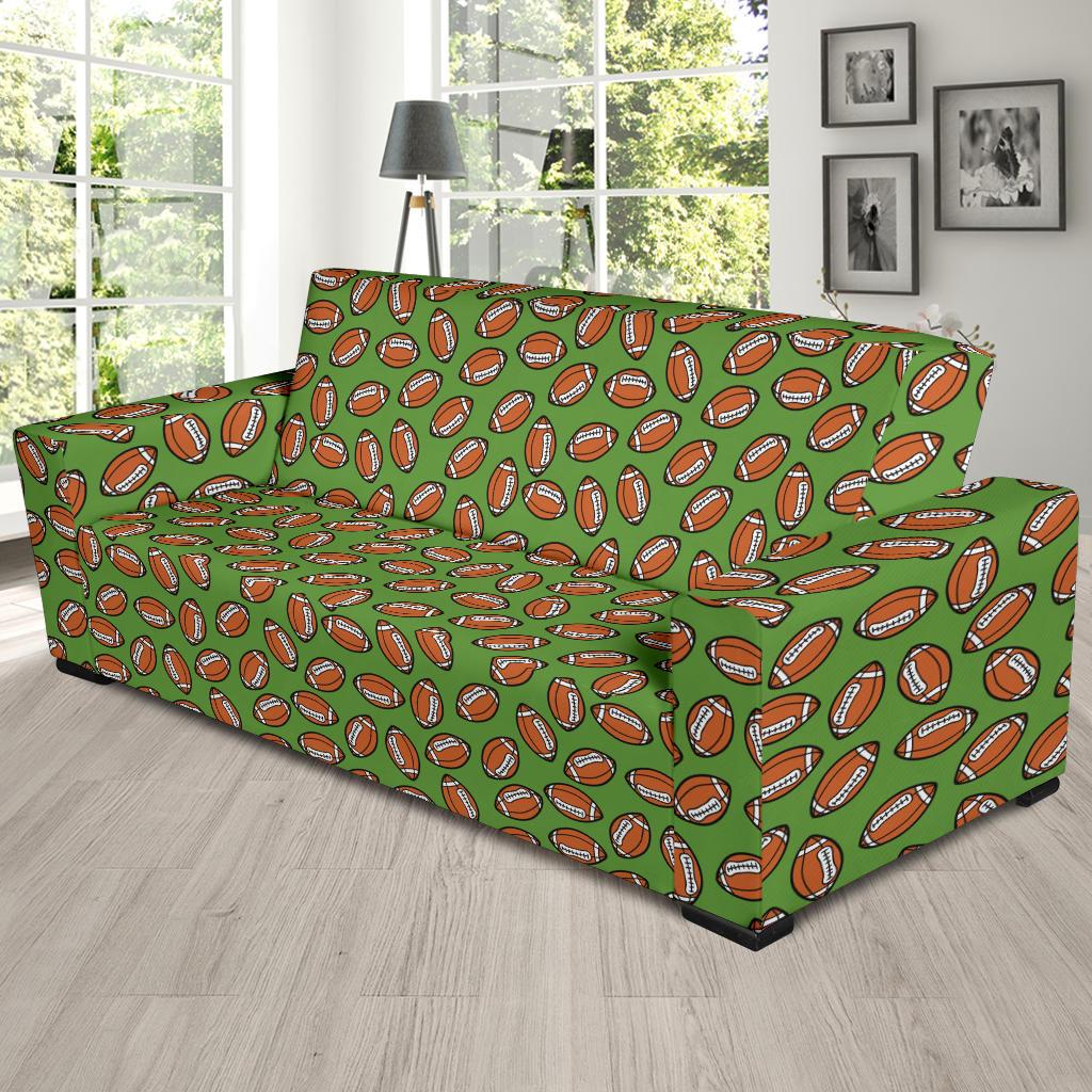 American Football on Green Design Sofa Slipcover-JTAMIGO.COM