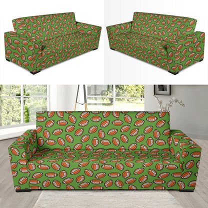 American Football on Green Design Sofa Slipcover-JTAMIGO.COM
