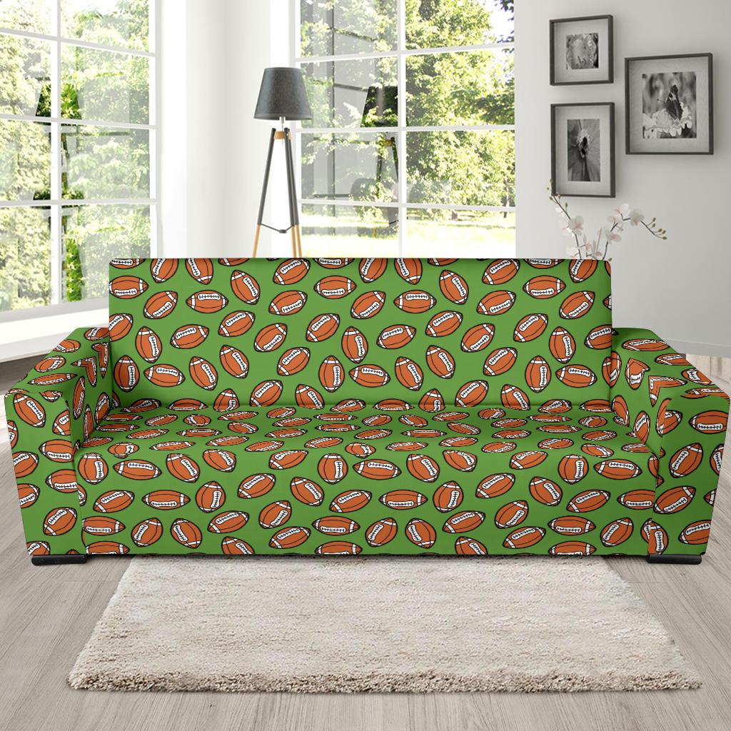 American Football on Green Design Sofa Slipcover-JTAMIGO.COM