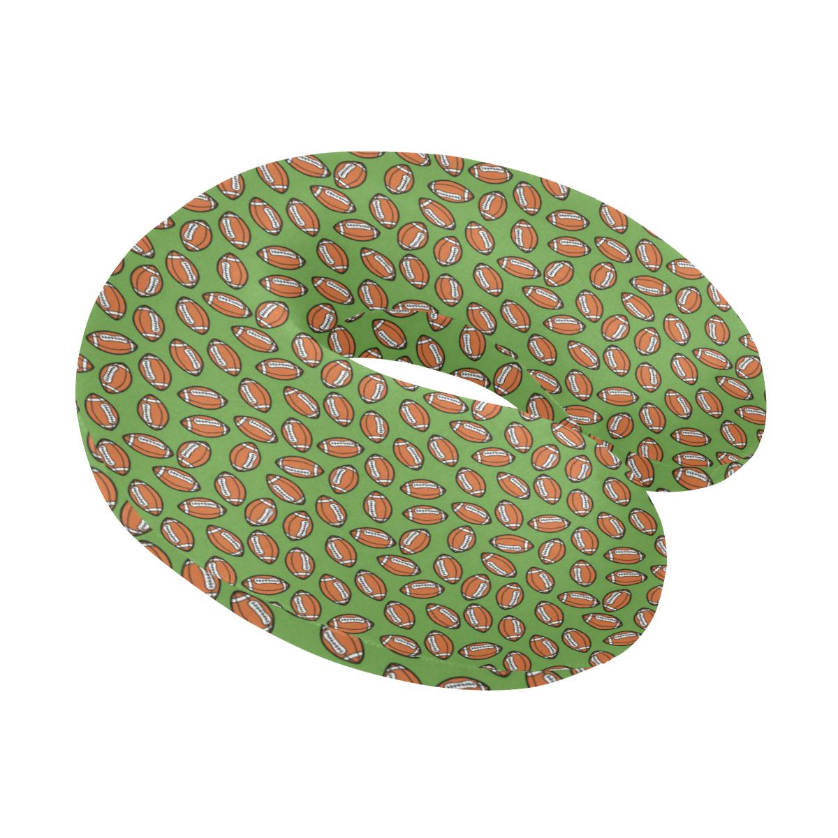 American Football on Green Design U-Shaped Travel Neck Pillow-JTAMIGO.COM