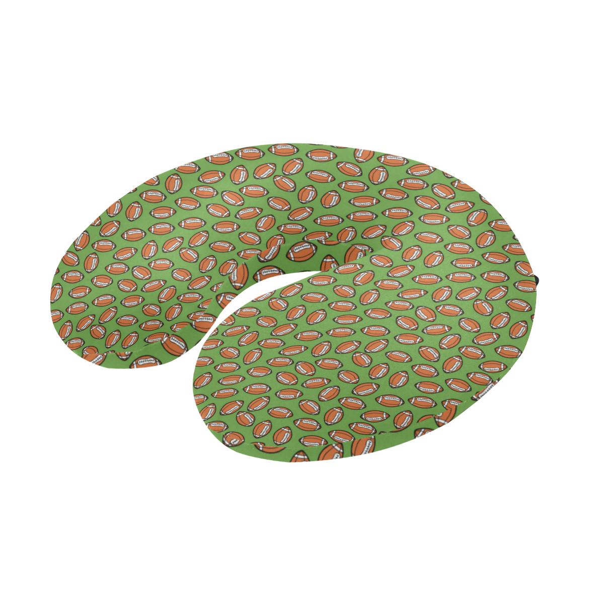 American Football on Green Design U-Shaped Travel Neck Pillow-JTAMIGO.COM