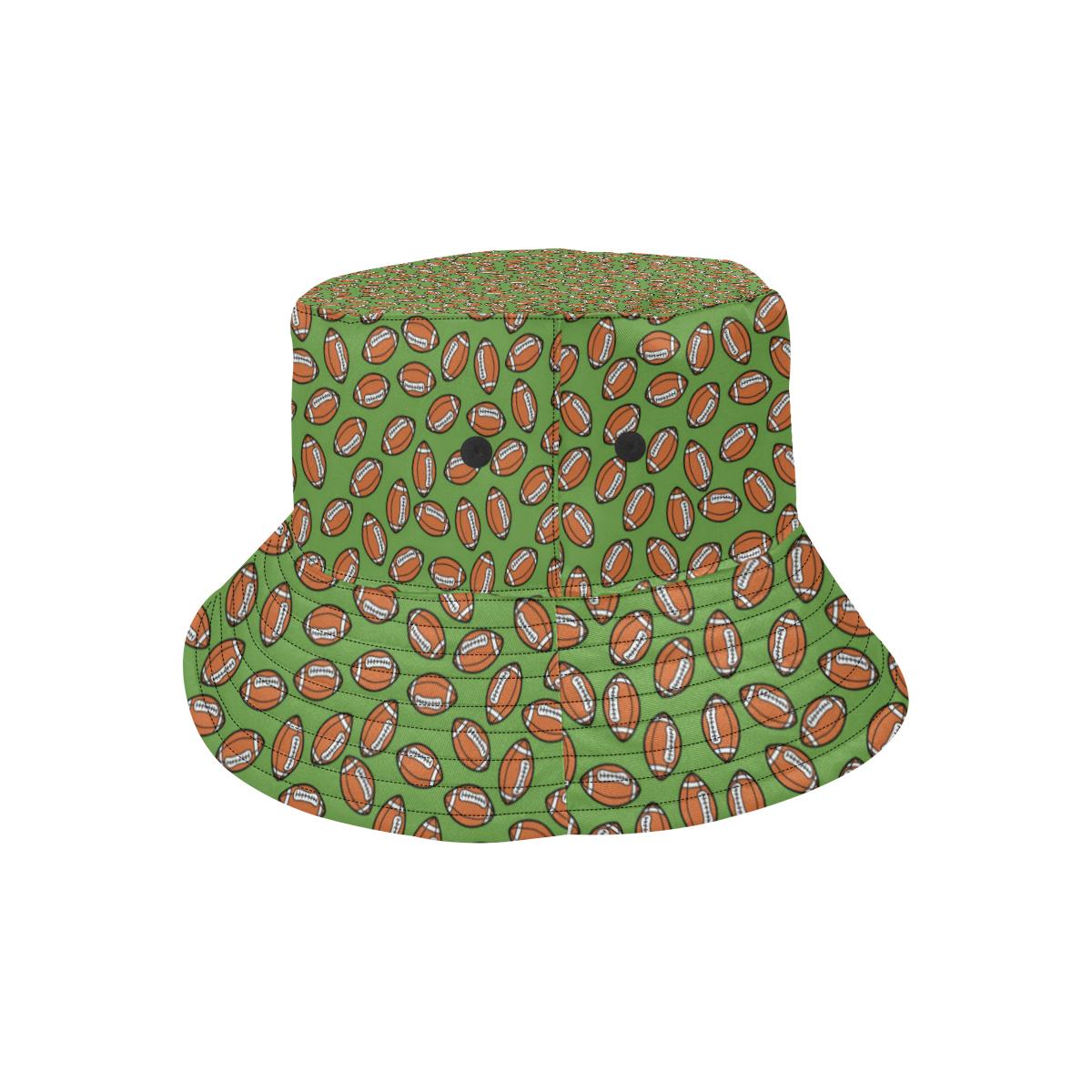 American Football on Green Design Unisex Bucket Hat