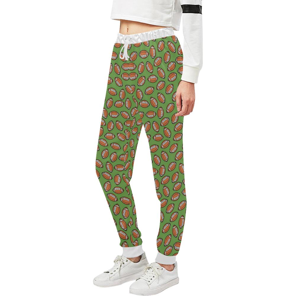American Football on Green Design Unisex Casual Sweatpants (Model L11)-JTAMIGO.COM
