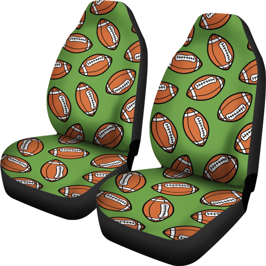 American Football on Green Design Universal Fit Car Seat Covers