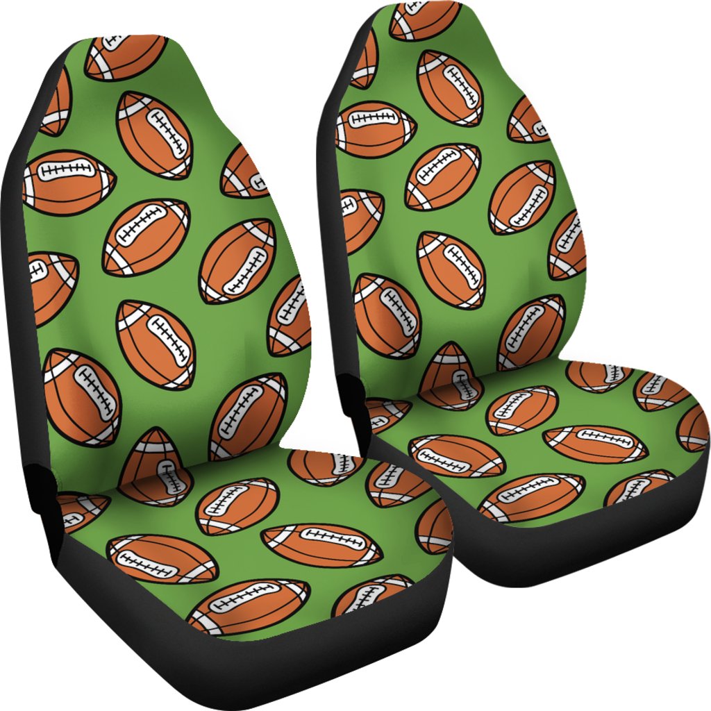 American Football on Green Design Universal Fit Car Seat Covers