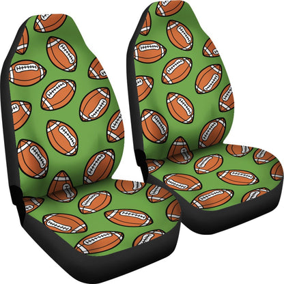 American Football on Green Design Universal Fit Car Seat Covers