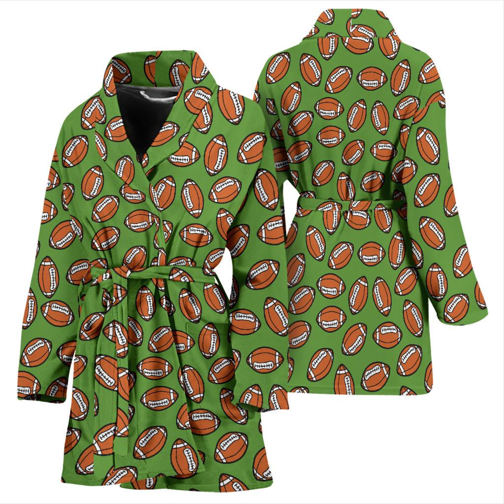 American Football on Green Design Women Bath Robe-JTAMIGO.COM