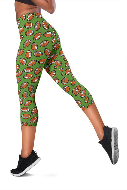 American Football on Green Design Women Capris