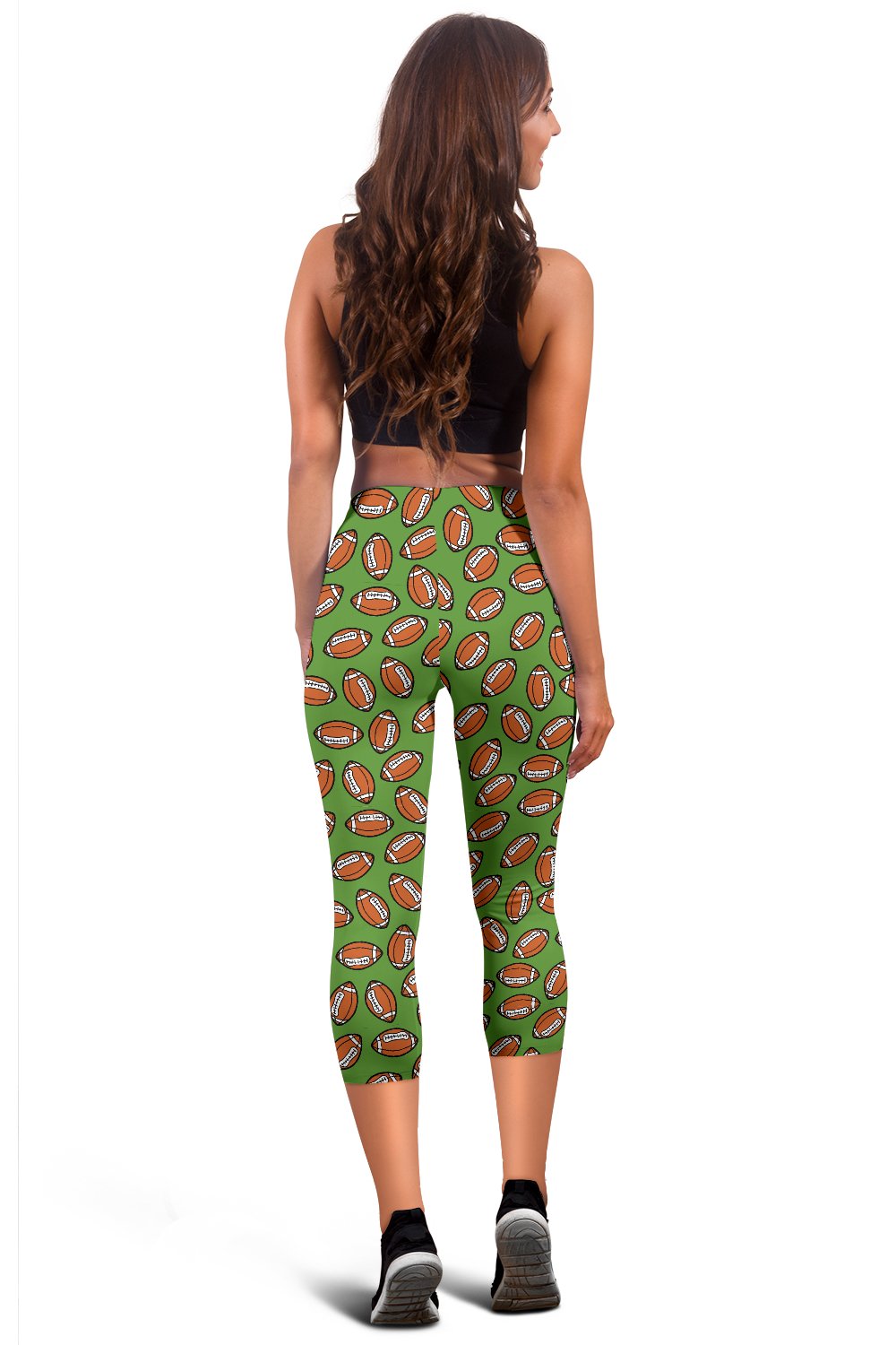 American Football on Green Design Women Capris