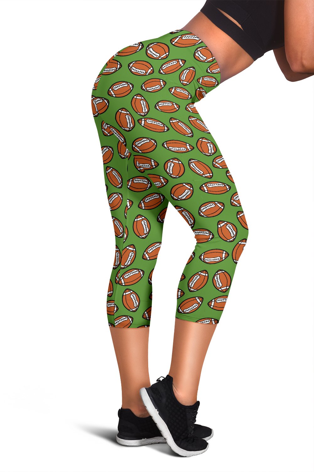 American Football on Green Design Women Capris