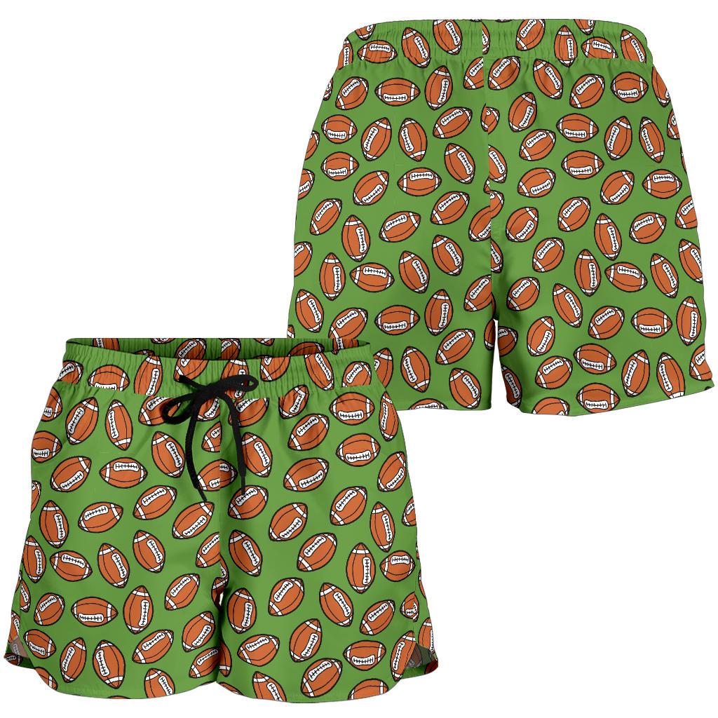 American Football on Green Design Women Shorts-JTAMIGO.COM