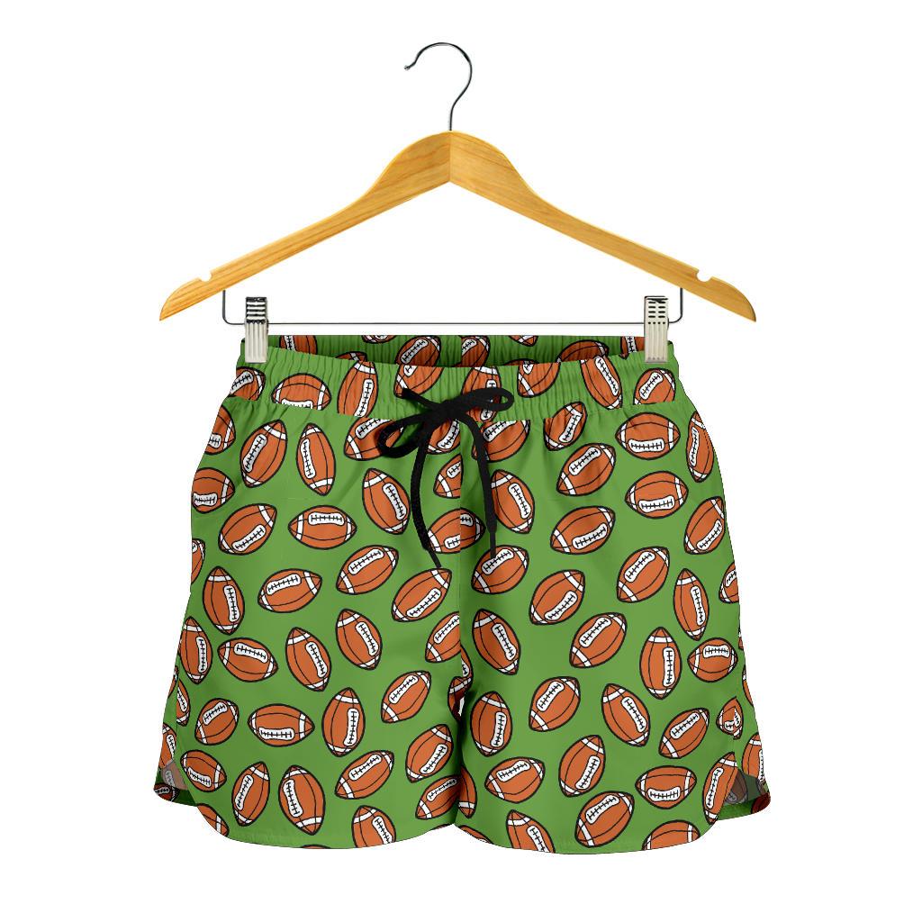 American Football on Green Design Women Shorts-JTAMIGO.COM