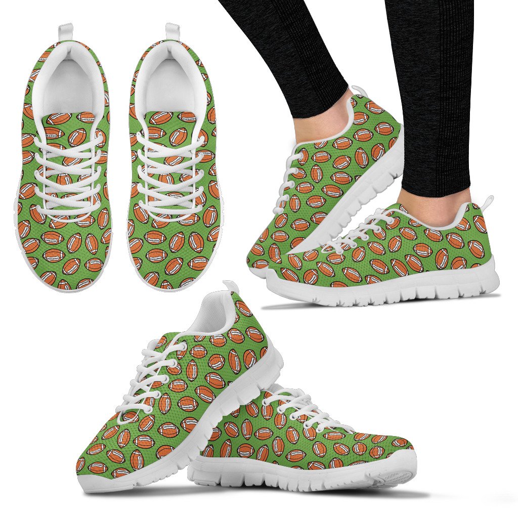 American Football On Green Design Women Sneakers Shoes