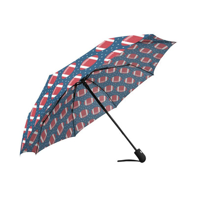 American Football Star Design Pattern Automatic Foldable Umbrella