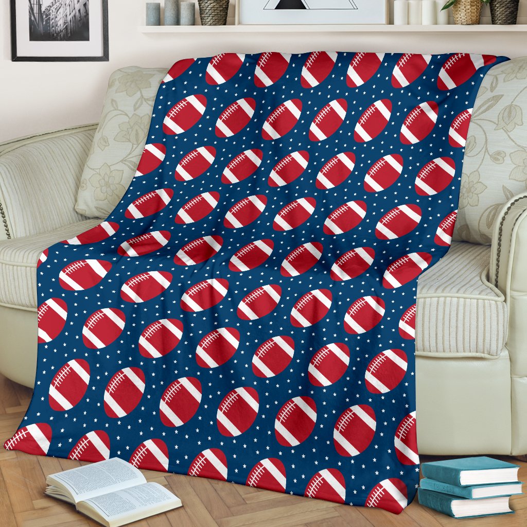 American Football Star Design Pattern Fleece Blanket