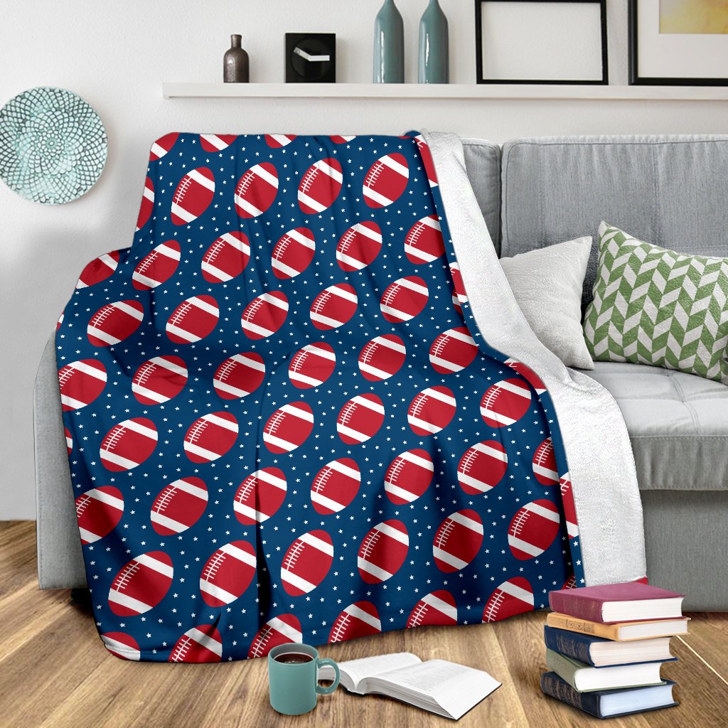 American Football Star Design Pattern Fleece Blanket