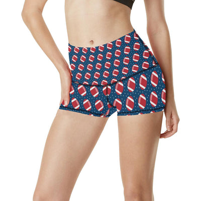 American Football Star Design Pattern High Waisted Spandex Shorts-JTAMIGO.COM