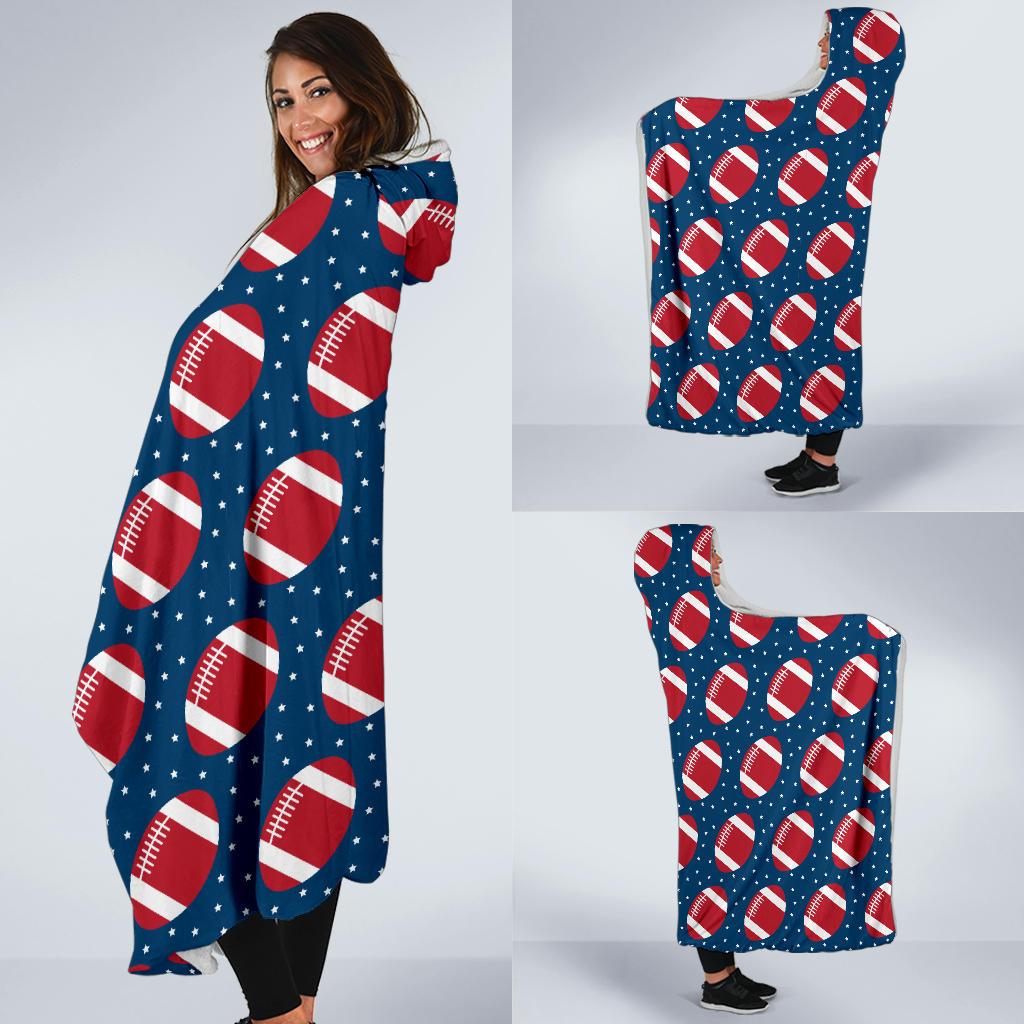 American Football Star Design Pattern Hooded Blanket-JTAMIGO.COM