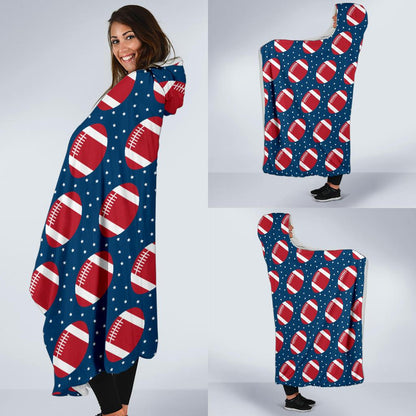 American Football Star Design Pattern Hooded Blanket-JTAMIGO.COM