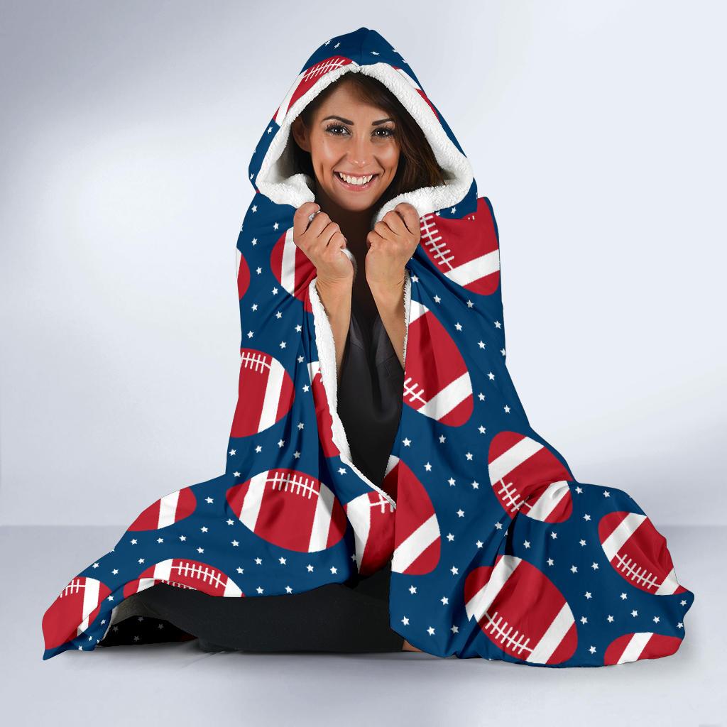 American Football Star Design Pattern Hooded Blanket-JTAMIGO.COM
