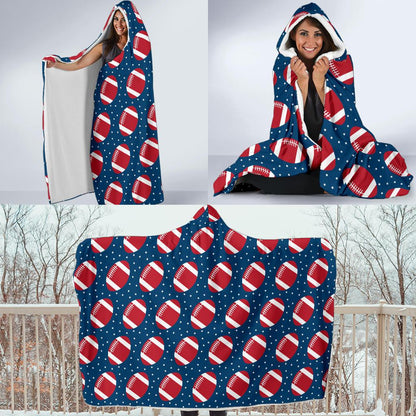 American Football Star Design Pattern Hooded Blanket-JTAMIGO.COM