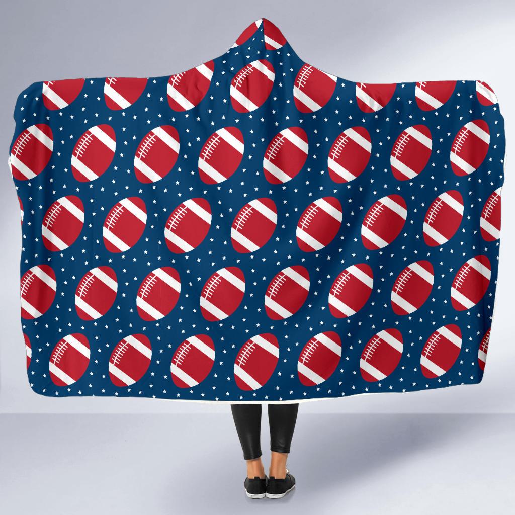 American Football Star Design Pattern Hooded Blanket-JTAMIGO.COM