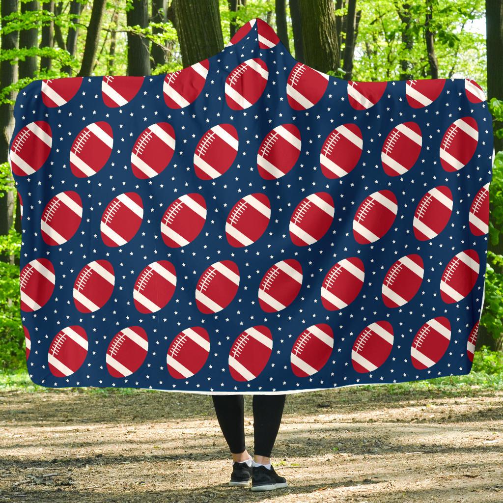 American Football Star Design Pattern Hooded Blanket-JTAMIGO.COM