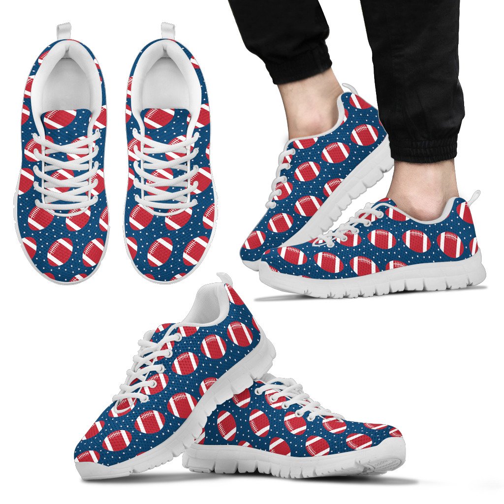 American Football Star Design Pattern Men Sneakers Shoes