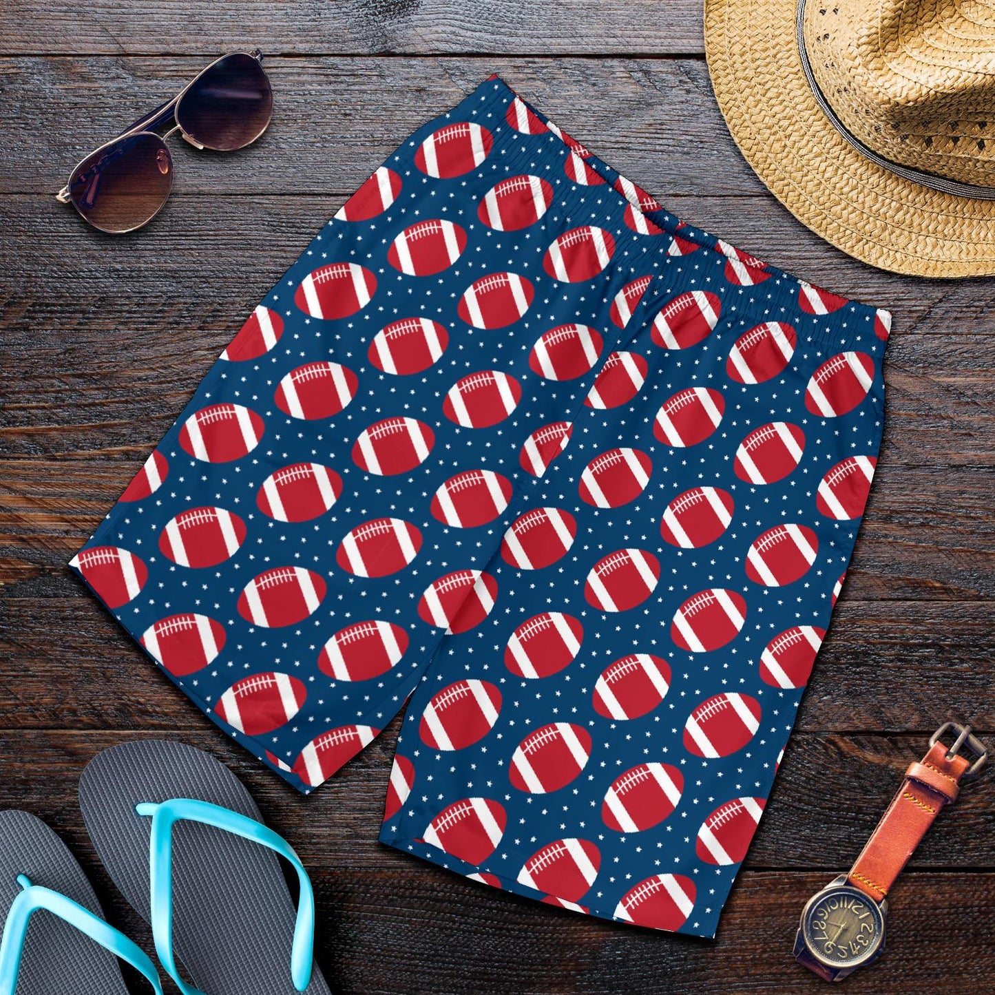 American Football Star Design Pattern Mens Shorts-JTAMIGO.COM