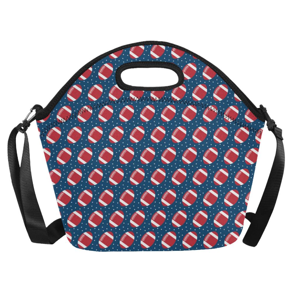American Football Star Design Pattern Neoprene Lunch Bag (Model 1669)(Large)-JTAMIGO.COM