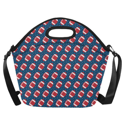 American Football Star Design Pattern Neoprene Lunch Bag (Model 1669)(Large)-JTAMIGO.COM