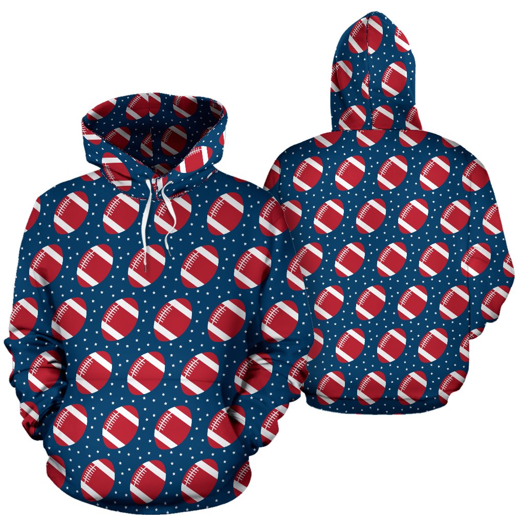 American Football Star Design Pattern Pullover Hoodie