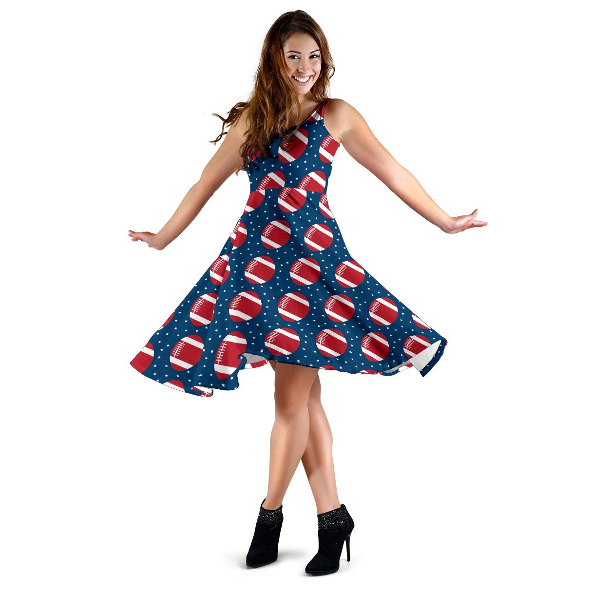American Football Star Design Pattern Sleeveless Dress