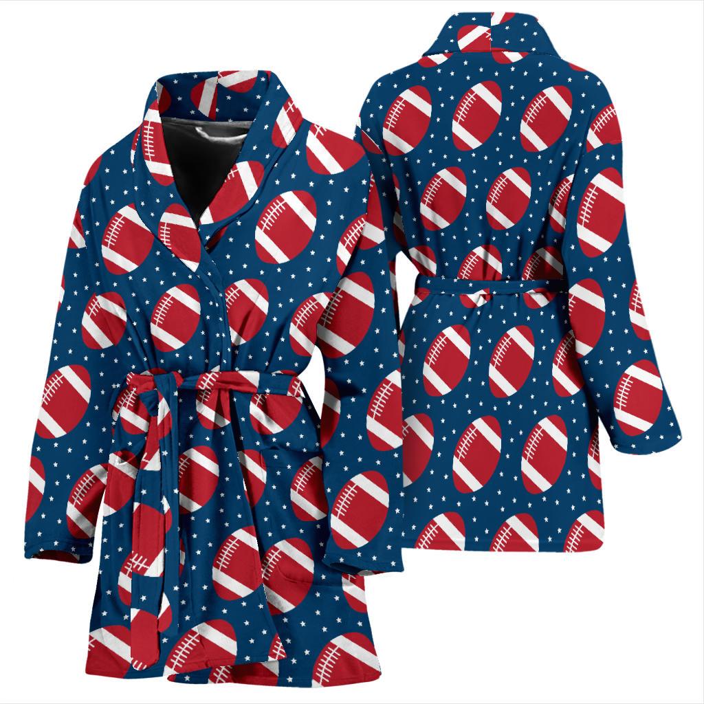 American Football Star Design Pattern Women Bath Robe-JTAMIGO.COM