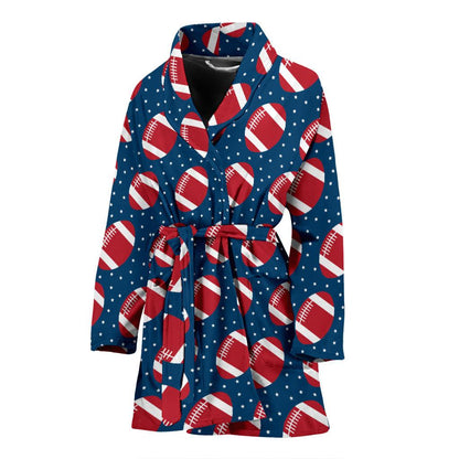 American Football Star Design Pattern Women Bath Robe-JTAMIGO.COM