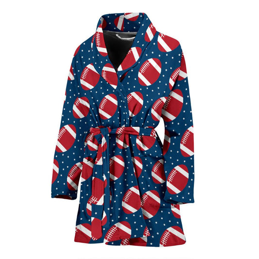 American Football Star Design Pattern Women Bath Robe-JTAMIGO.COM