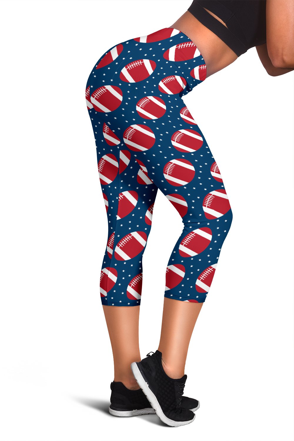 American Football Star Design Pattern Women Capris