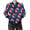 American Football Star Design Pattern Women Casual Bomber Jacket