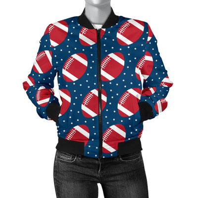 American Football Star Design Pattern Women Casual Bomber Jacket