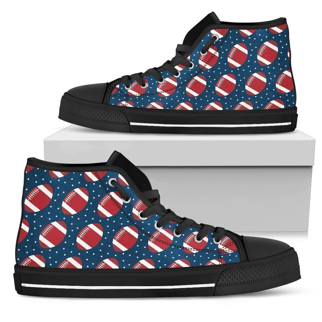 American Football Star Design Pattern Women High Top Shoes