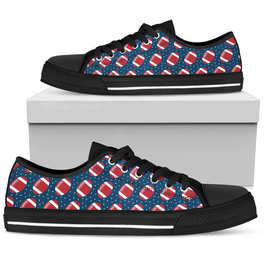 American Football Star Design Pattern Women Low Top Shoes