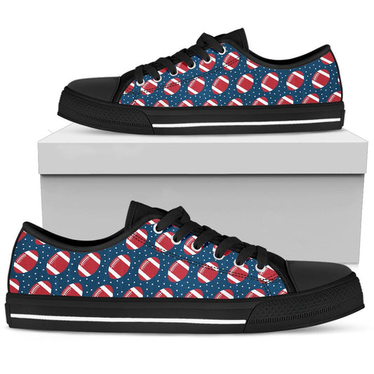 American Football Star Design Pattern Women Low Top Shoes