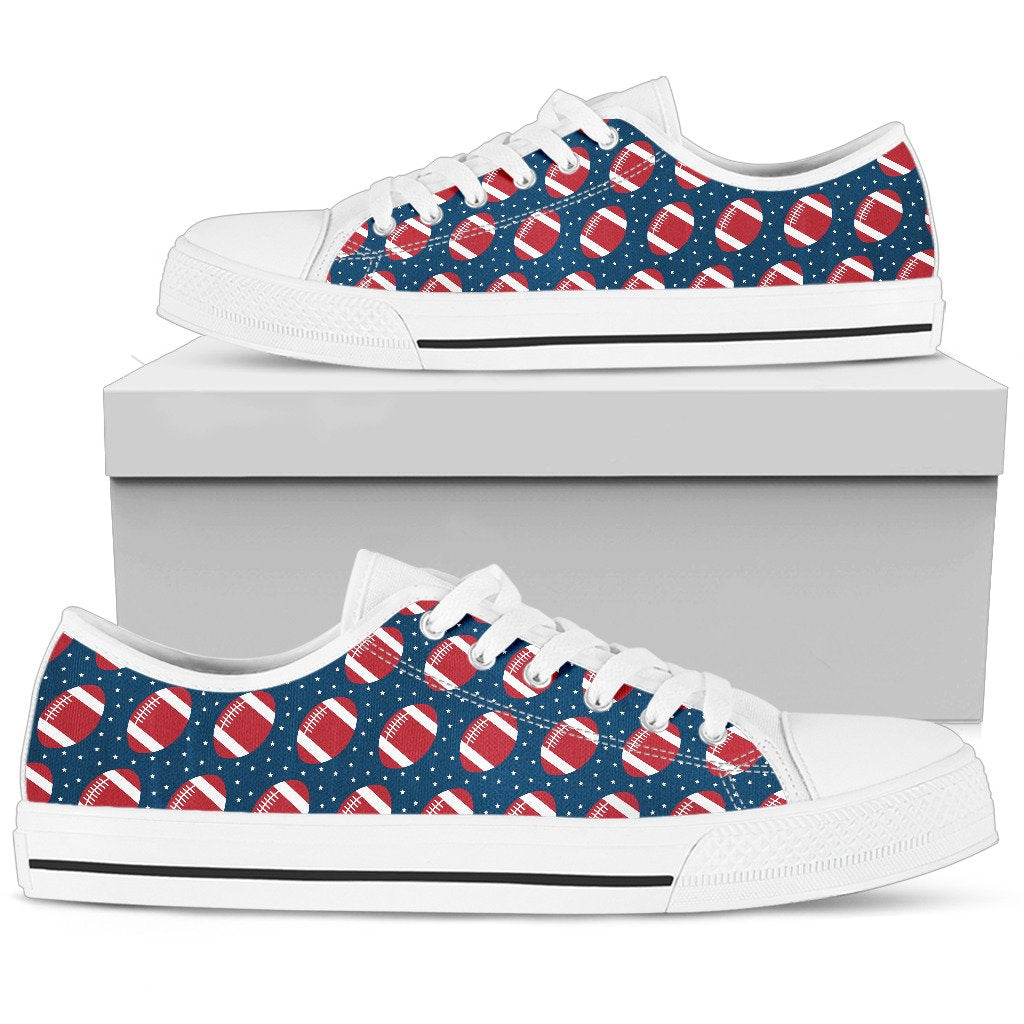American Football Star Design Pattern Women Low Top Shoes