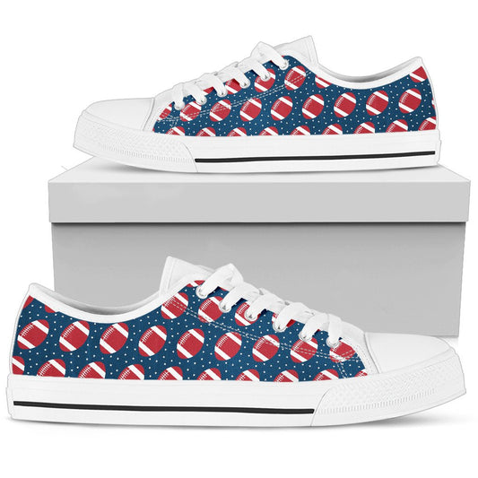 American Football Star Design Pattern Women Low Top Shoes