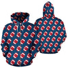 American Football Star Design Pattern Zip Up Hoodie