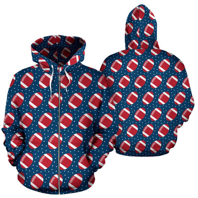 American Football Star Design Pattern Zip Up Hoodie