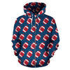 American Football Star Design Pattern Zip Up Hoodie