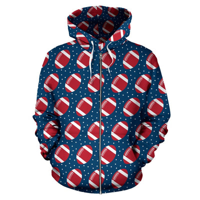 American Football Star Design Pattern Zip Up Hoodie